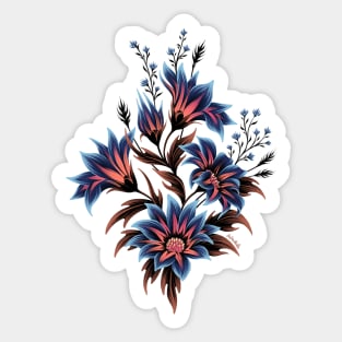 Gazania Floral - Blue Peach Sticker